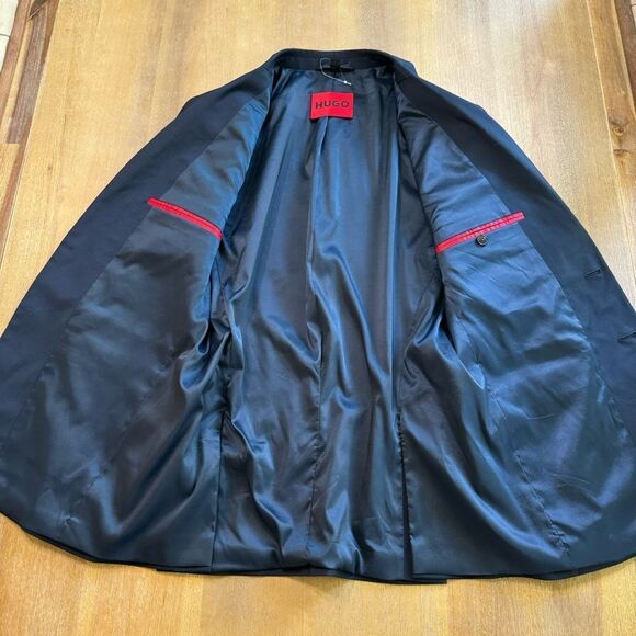 Hugo Boss Men's Blue Suit Jacket 36R Wool Stretch Regular Fit 2 Button Superflex - Picture 8 of 15